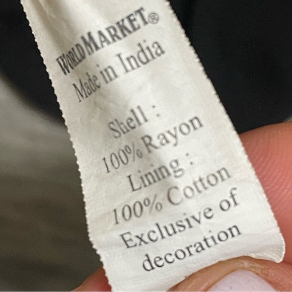 World Market Black Multicolor Floral Embroidered Kayla Maxi Dress Sz S/M - Picture 8 of 9